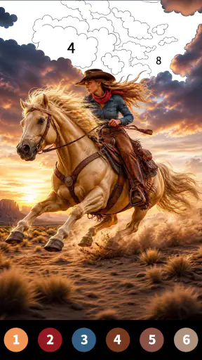 Wild West Color by Number Book