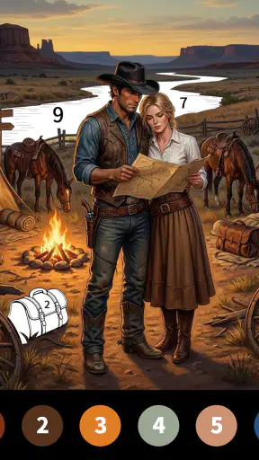 Wild West Color by Number Book