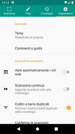 Scanner QR e codici a barre
