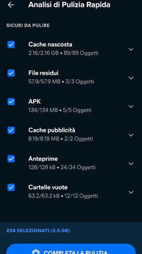 Avast Cleanup: Pulizia