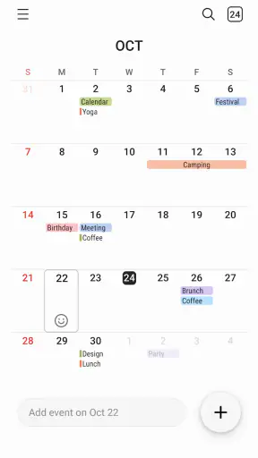 Calendario Samsung