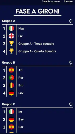 Champions Calcio Calcolatrice