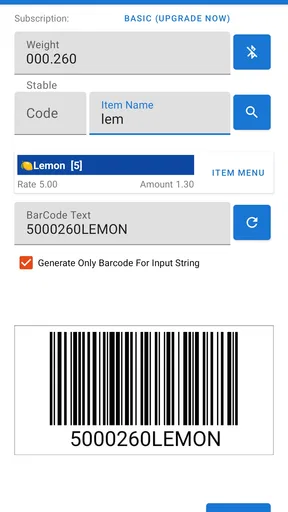 Weighing Scale Barcoding app
