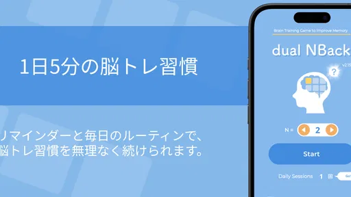記憶力トレーニングの脳トレゲーム dual n-back