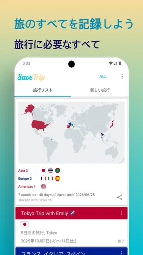 SaveTrip: 旅行プラン・経費