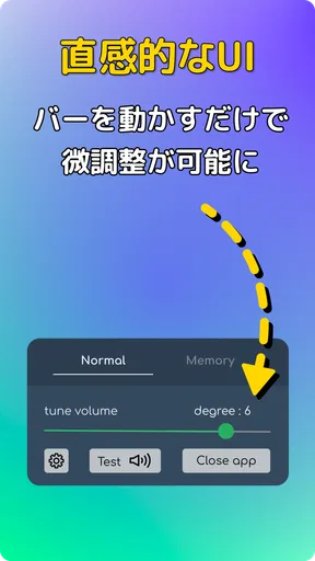 音量微調整ヘルパー: 音量を下げたり上げたりできます