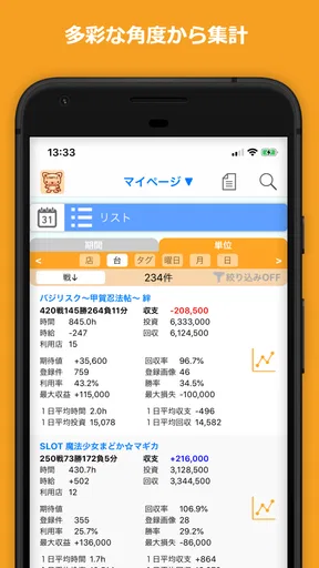 Myパチ収支表 パチンコ・パチスロ(スロット)収支管理アプリ