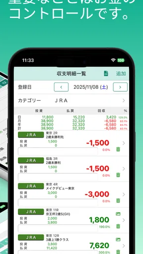 ギャンブル収支管理