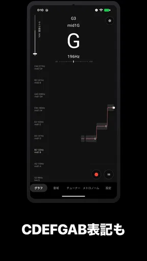 音程チェッカー チューナーやボイストレーニングに。音階を表示