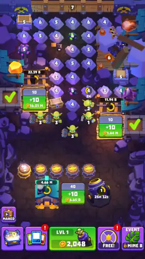金とゴブリンの採掘：放置ゲームシミュレーション