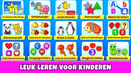 Kinderspellen: kleuren, puzzel