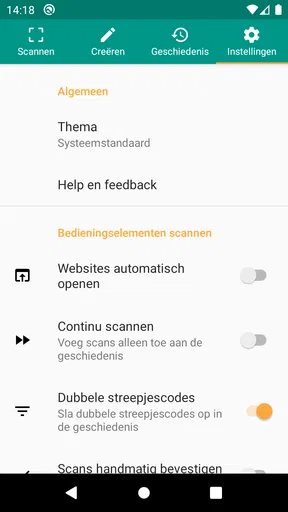 QR- en barcodescanner