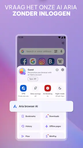 Opera-browser met VPN